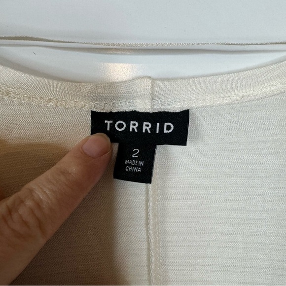Torrid White Short Sleeve Knit Duster Size 2x - Picture 3 of 7